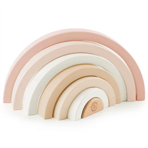 BIECO Stapelspielzeug Regenbogen aus Holz Reh Ella für Babys