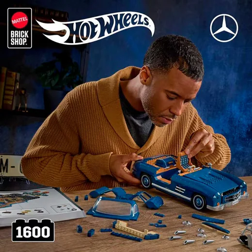 Mattel Hot Wheels Mercedes-Benz Modellbausatz 1:12 Brick Shop 1600 tlg