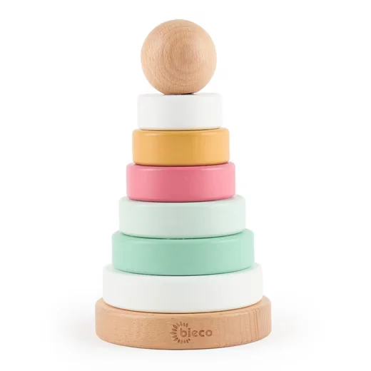 BIECO Stapelturm Baby Berry aus Holz FSC Stapelspielzeug
