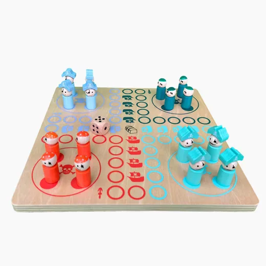 SMALL FOOT Spielesammlung Ludo Piraten Reisespiel Brettchen