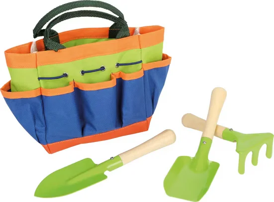 SMALL FOOT Kinder Gartenset kompakt mit Gartentasche und Werkzeug