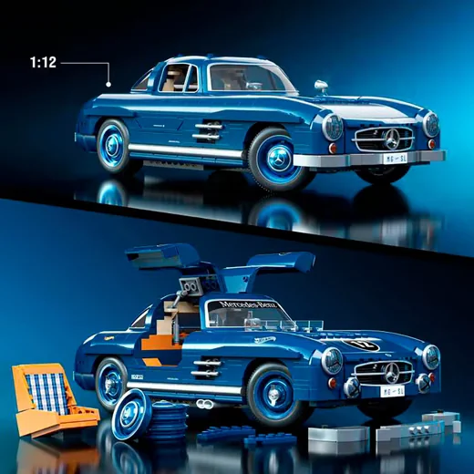 Mattel Hot Wheels Mercedes-Benz Modellbausatz 1:12 Brick Shop 1600 tlg