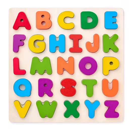 WOODYLAND Holzpuzzle ABC Buchstaben Lernspielzeug 26 teilig 90634