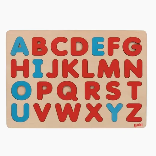 Goki Montessori Alphabetpuzzle Lernspielzeug ABC Buchstabenpuzzle