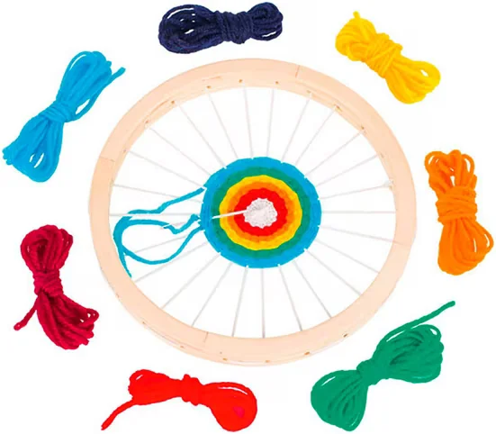 Goki Kreativset Webrahmen rund 18 cm Bastelset für Kinder