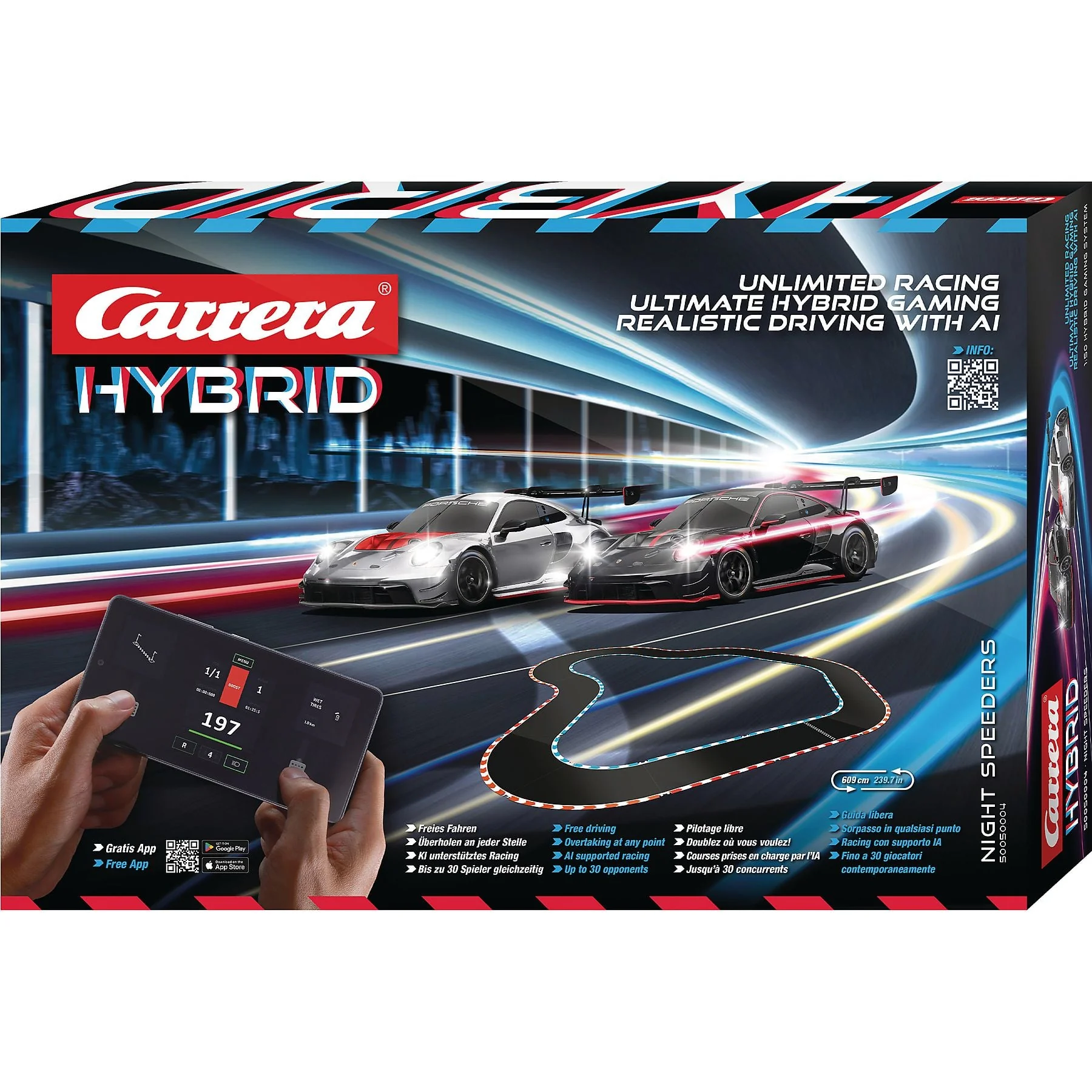 Carrera Hybrid Racing Set Night Speeders Spielset Slotcar Rennbahn