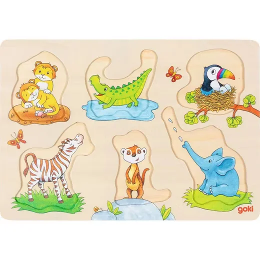 GOLLNEST & KIESEL Hintergrundbildpuzzle Wildtierbabys mit Eltern