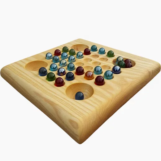 MADERA SPIELZEUGE Spielesammlung Solitär aus Esche Holz Brettspiel
