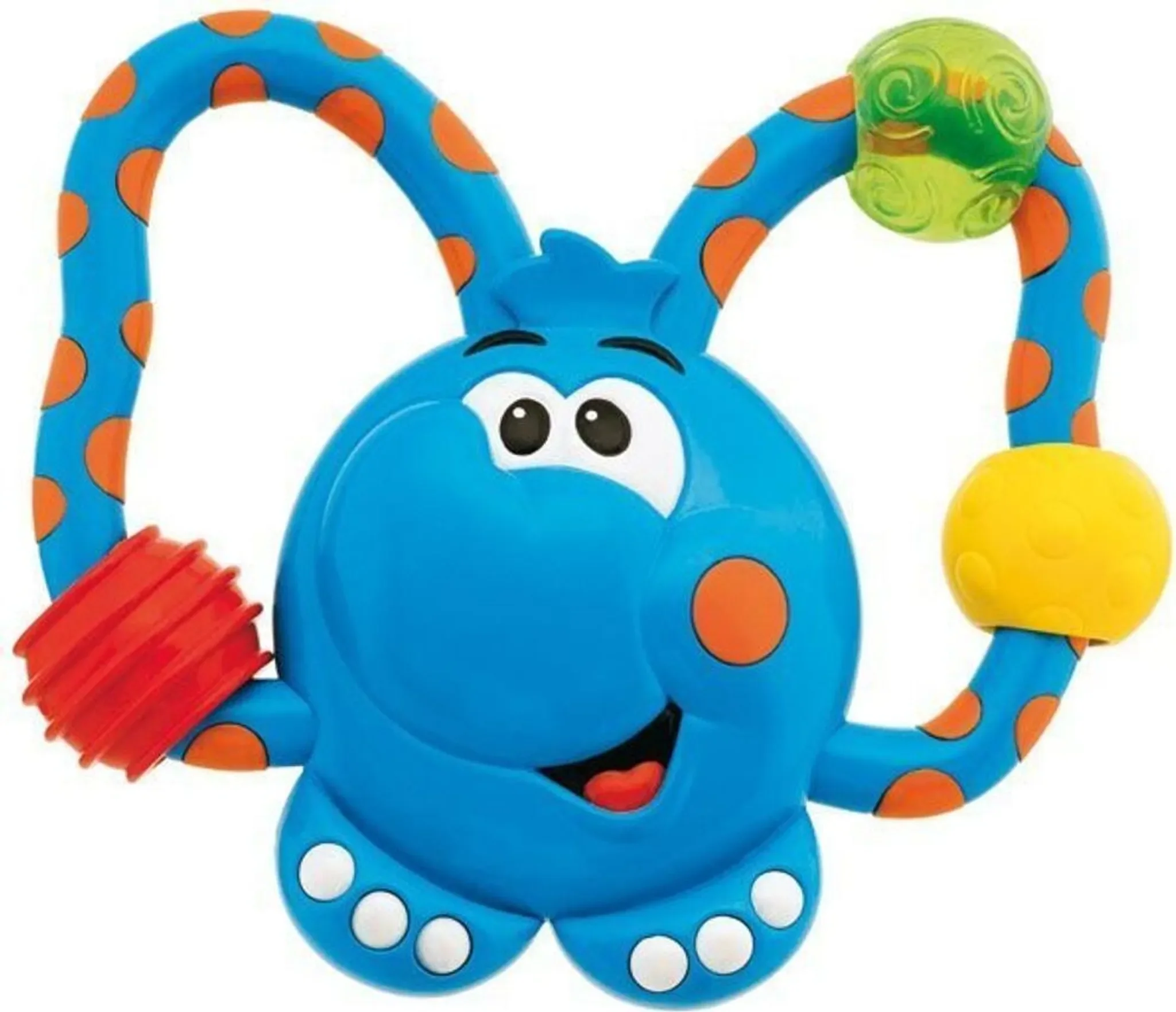 CHICCO Beißring & Rassel – Elefant, Mehrfarbig