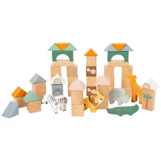 small foot Holzbausteine Safari Spielbausteine Set für Kinder