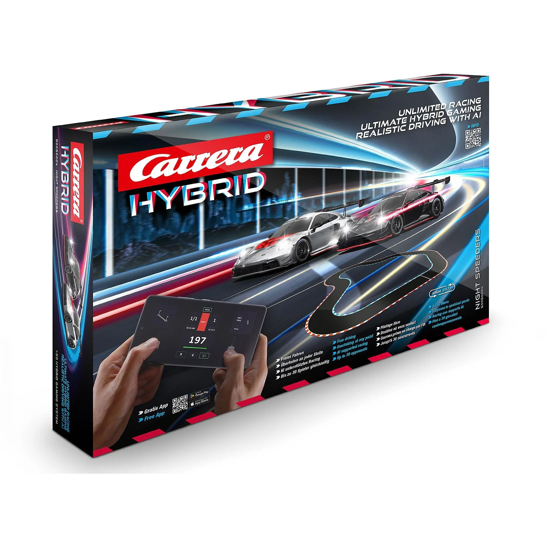 Carrera Hybrid Racing Set Night Speeders Spielset Slotcar Rennbahn