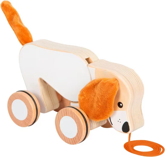 SMALL FOOT Nachziehspielzeug Hund Nachziehtier für Kinder
