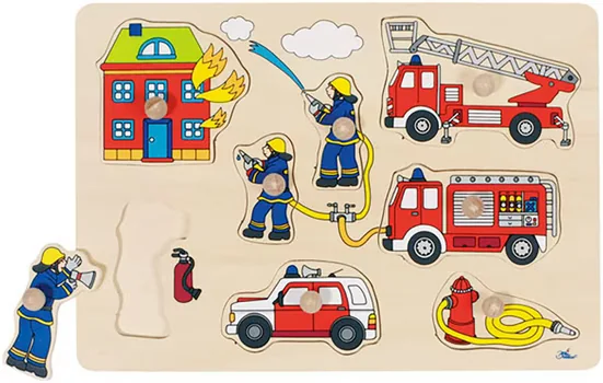 Goki Steckpuzzle Feuerwehr, 8 Teile