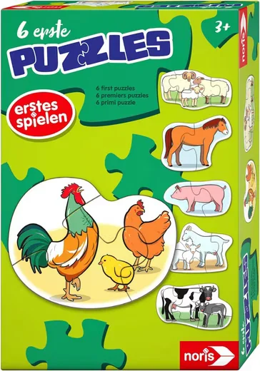 NORIS Kinderpuzzle Set 6 erste Puzzles Bauernhoftiere