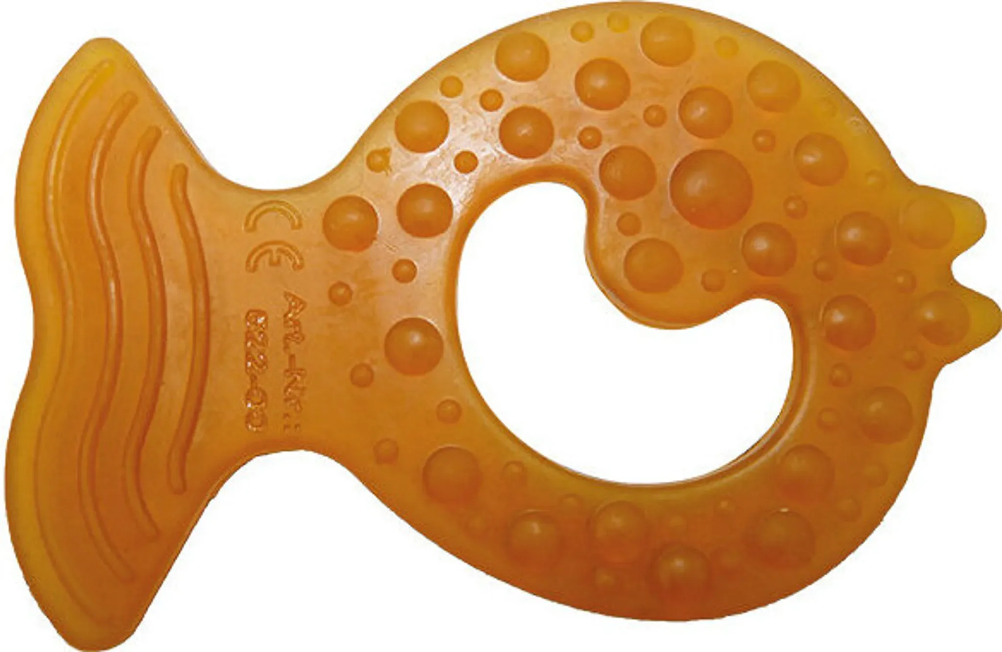 Grünspecht Beißring – Fisch aus Naturkautschuk, Orange