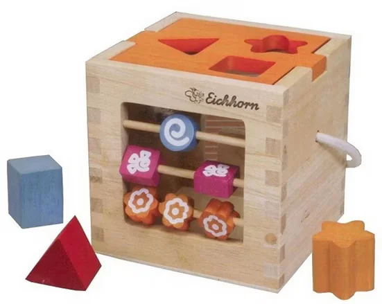 Eichhorn Steckbox Holzbaukasten aus massivem Holz Lernspielzeug