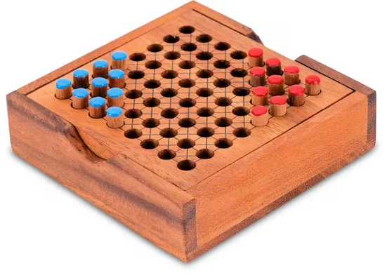 LOGOPLAY Halma Brettspiel für 2 Spieler rot blau