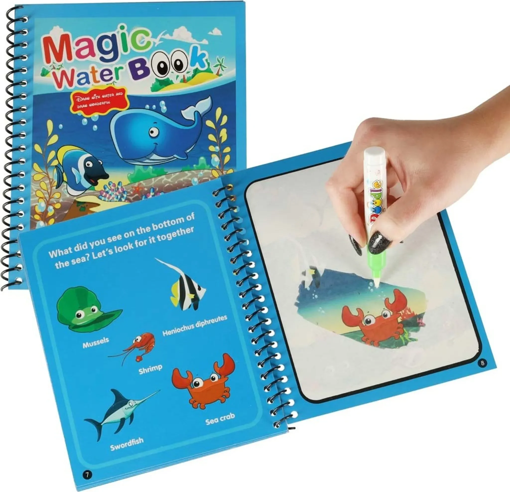 KIK Wasser-Malbuch mit Marker – Meerestiere, blau