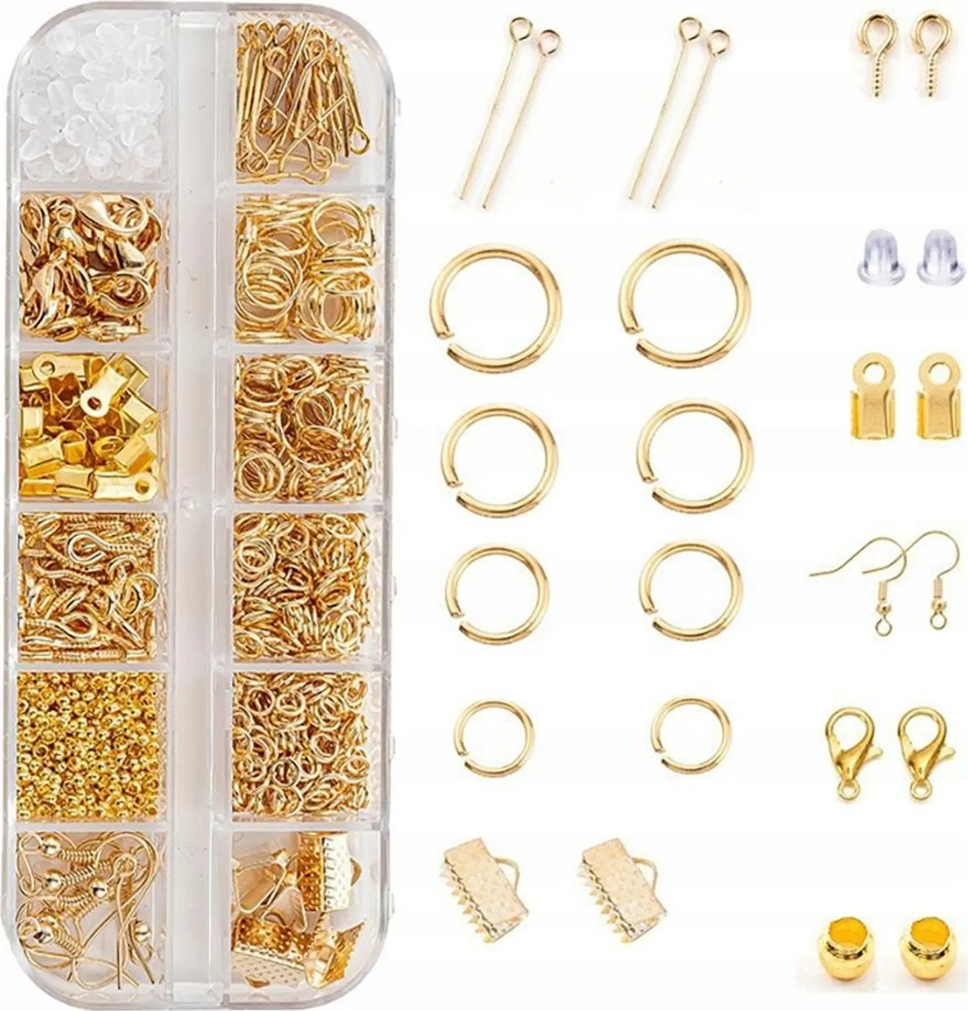 Craftec Schmuckzubehör Set – 800 Teile in Goldoptik für Schmuckherstellung