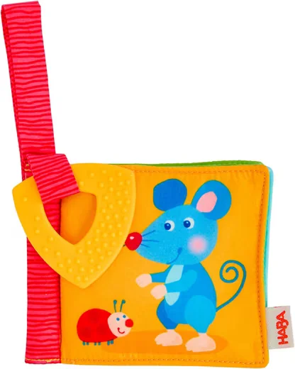 HABA Buggybuch Tierfreunde Greifspielzeug für Babys im Kinderwagen