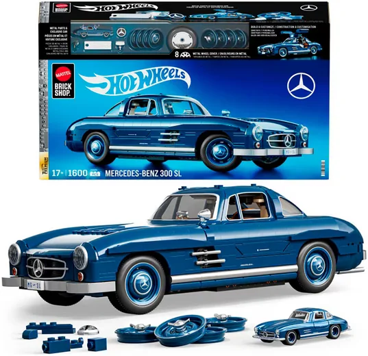 Mattel Hot Wheels Mercedes-Benz Modellbausatz 1:12 Brick Shop 1600 tlg