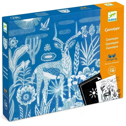 DJECO Kreativset Blaudruck Savanne bei Nacht Workshop für Kinder