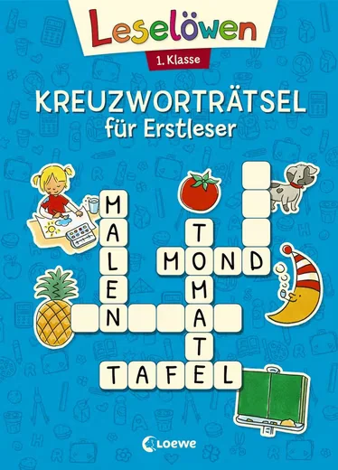 LOEWE Leselöwen Kreuzworträtsel für Erstleser 1 Klasse Blau
