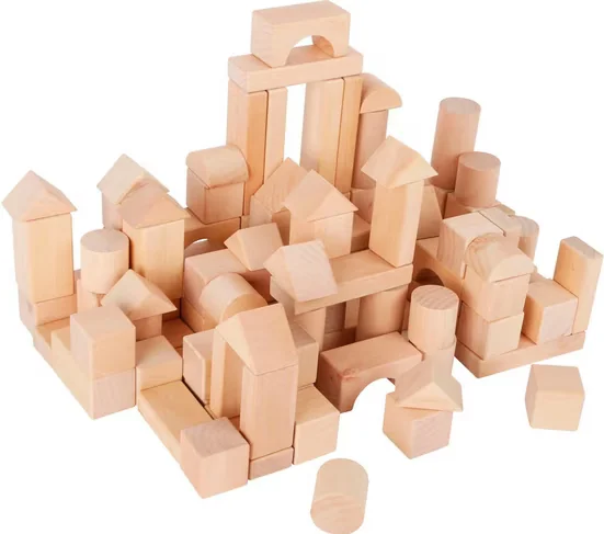 SMALL FOOT Holzbausteine natur Bauklötze Set für Kinder