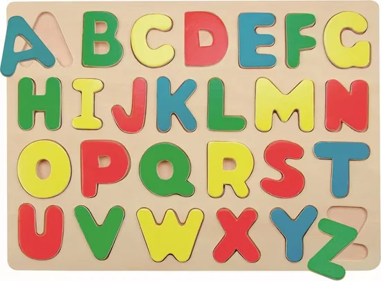 WOODYLAND Holzpuzzle ABC 26 teilig Lernspielzeug Buchstaben lernen
