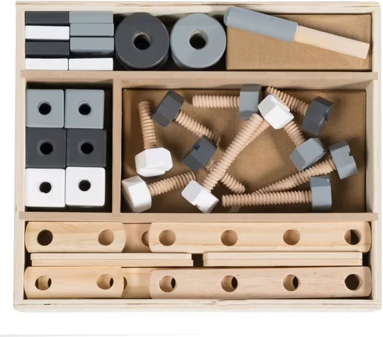 ROBA Holzbaukasten aus Holz Bausteine Set für Kinder