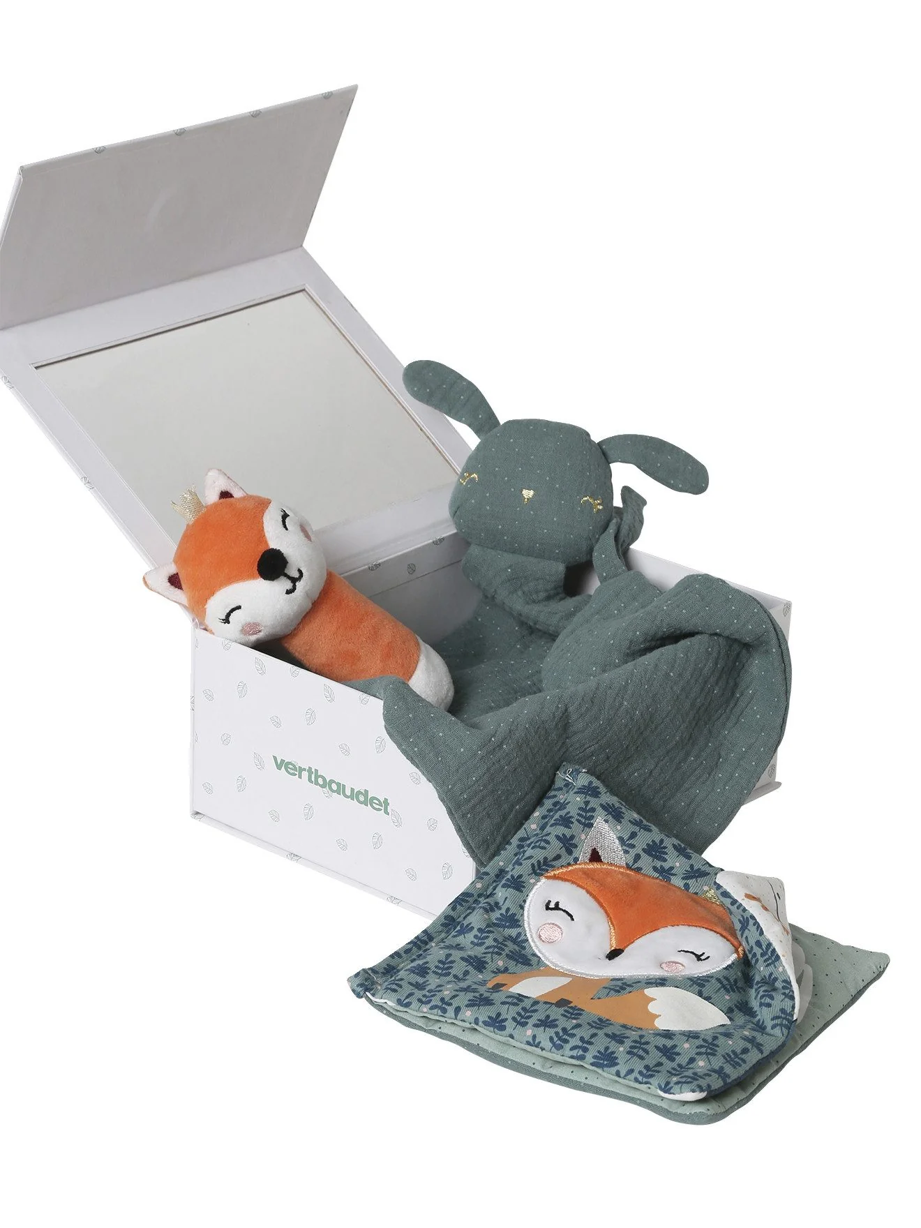 VERTBAUDET Baby Geschenkset Schmusetuch Rassel und Stofftuch