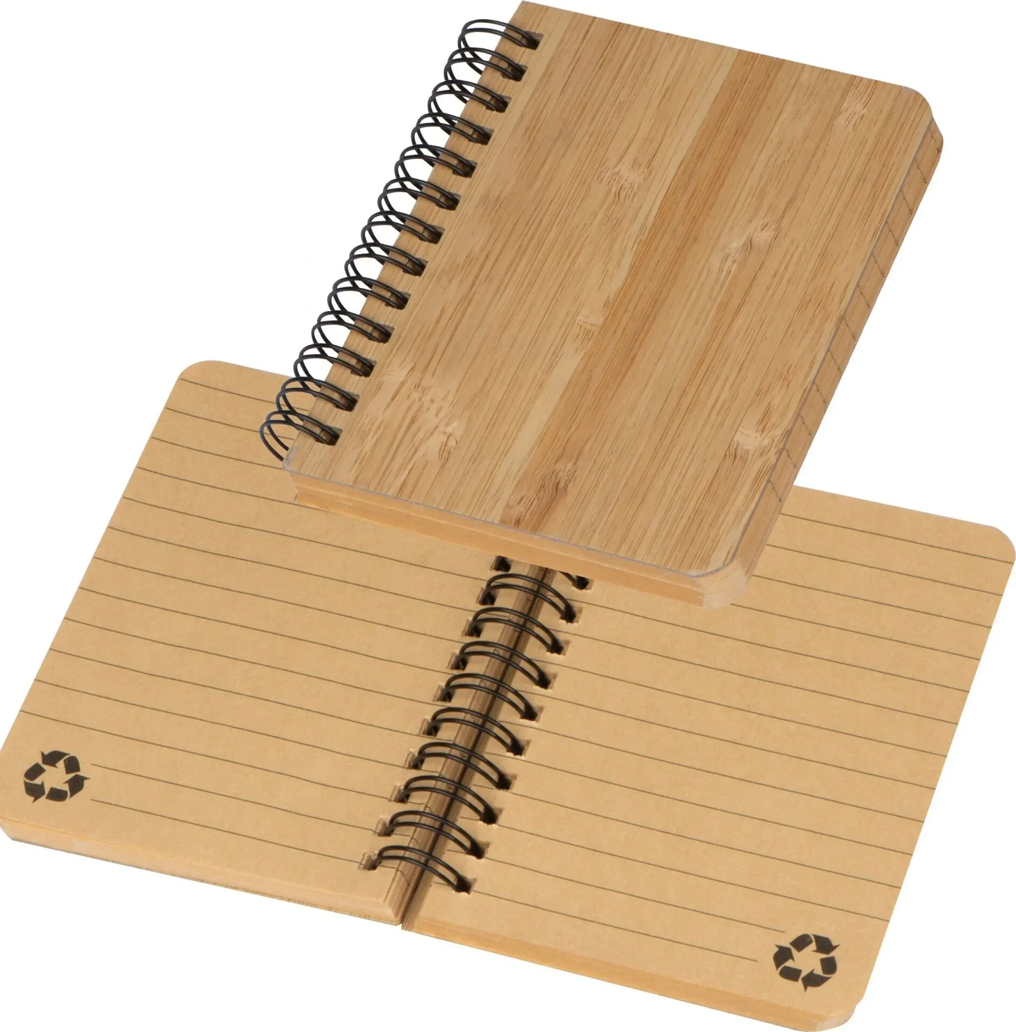 Easy Gifts Kleines Notizbuch mit Spirallbindung – Bambuscover