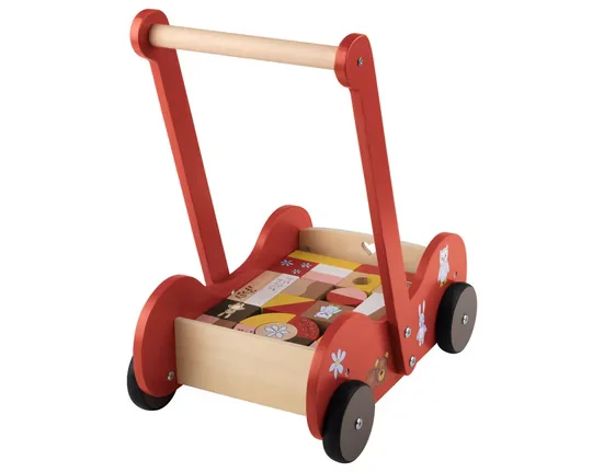 PLAYTIVE Lauflernwagen Holz Schiebewagen Waldtiere 31-tlg.