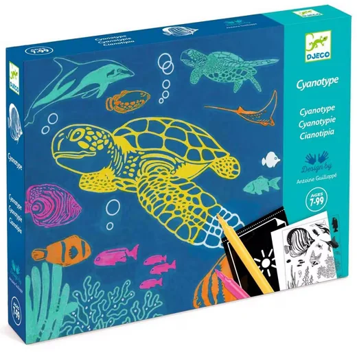 DJECO Kreativset Workshop Blaudruck Meer Bastelset für Kinder