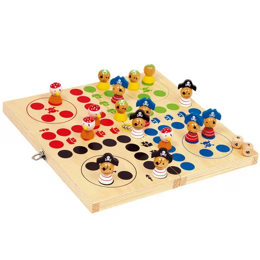 SMALL FOOT Spielesammlung Ludo Piraten Brettspiel