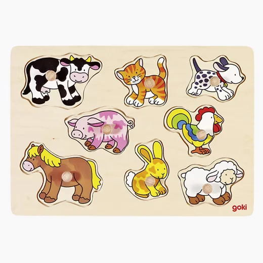 Goki Steckpuzzle Bauernhof VII Holzpuzzle für Kinder