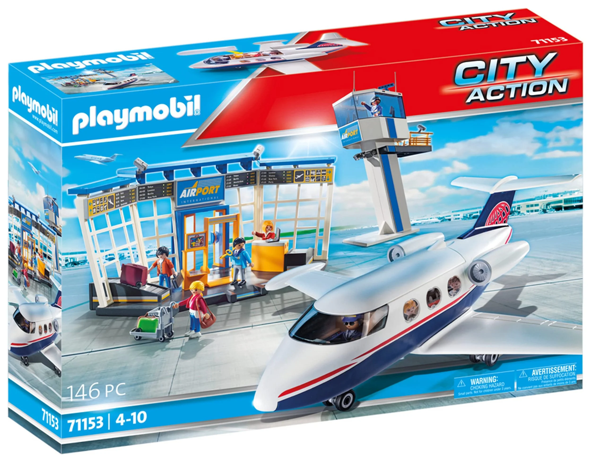 PLAYMOBIL City Action Flughafen mit Flugzeug und Tower Spielset