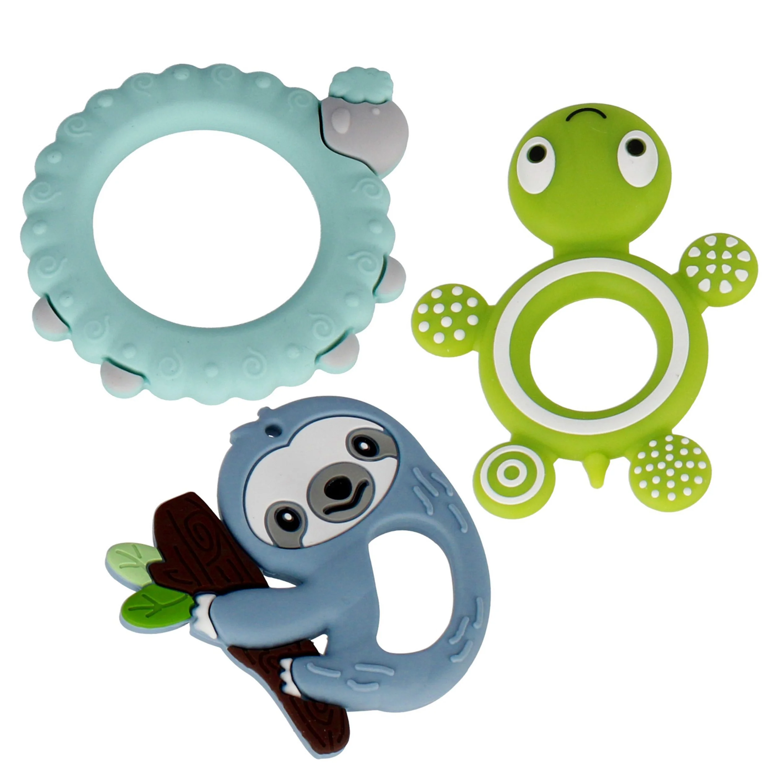 BAM BAM Beißringe Baby, sensorisch, Tierform, 3er Set, ab 4 Monaten