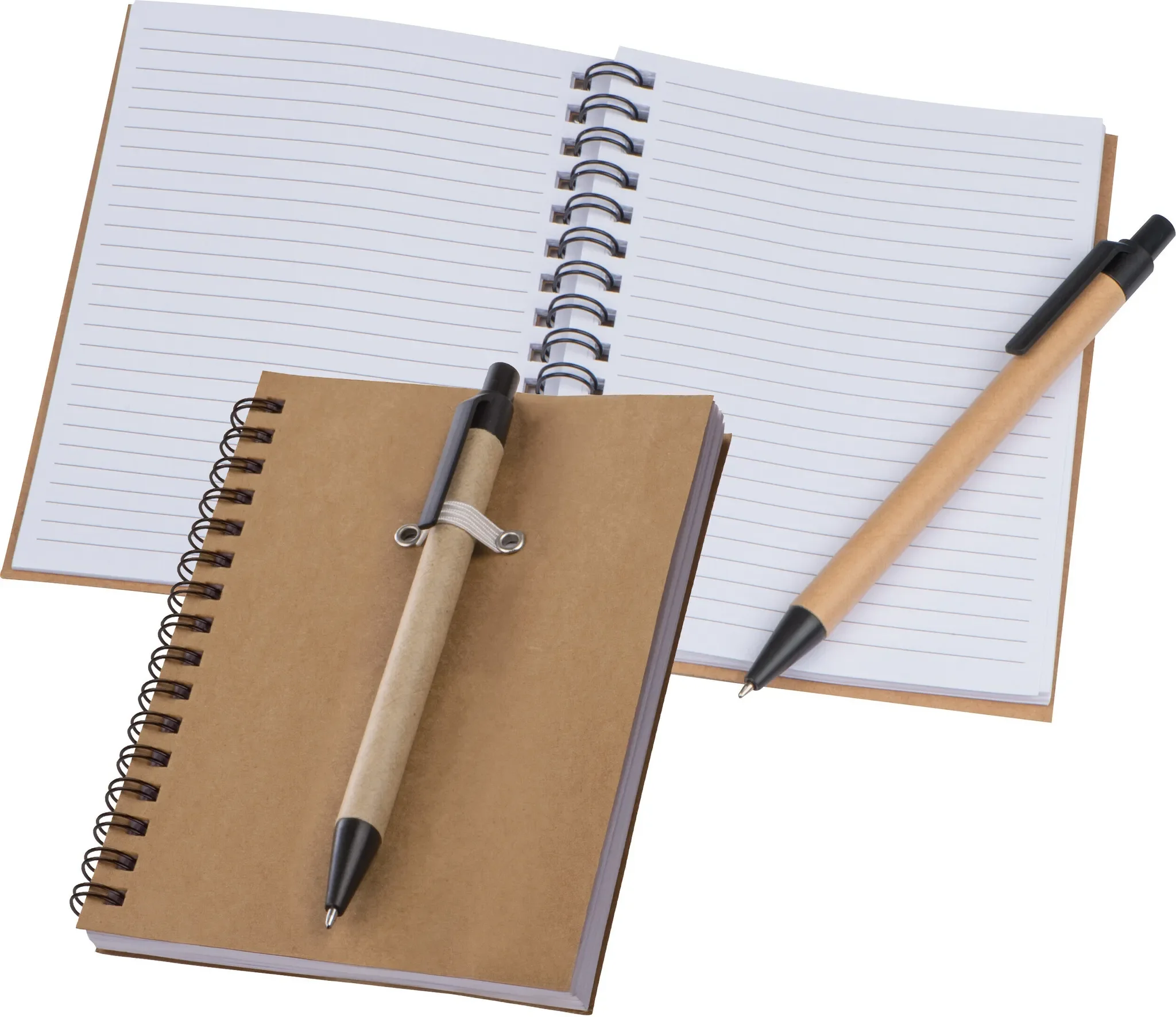 Easy Gifts Öko Schreibblock – Spiral-Notizbuch A6 mit Kugelschreiber