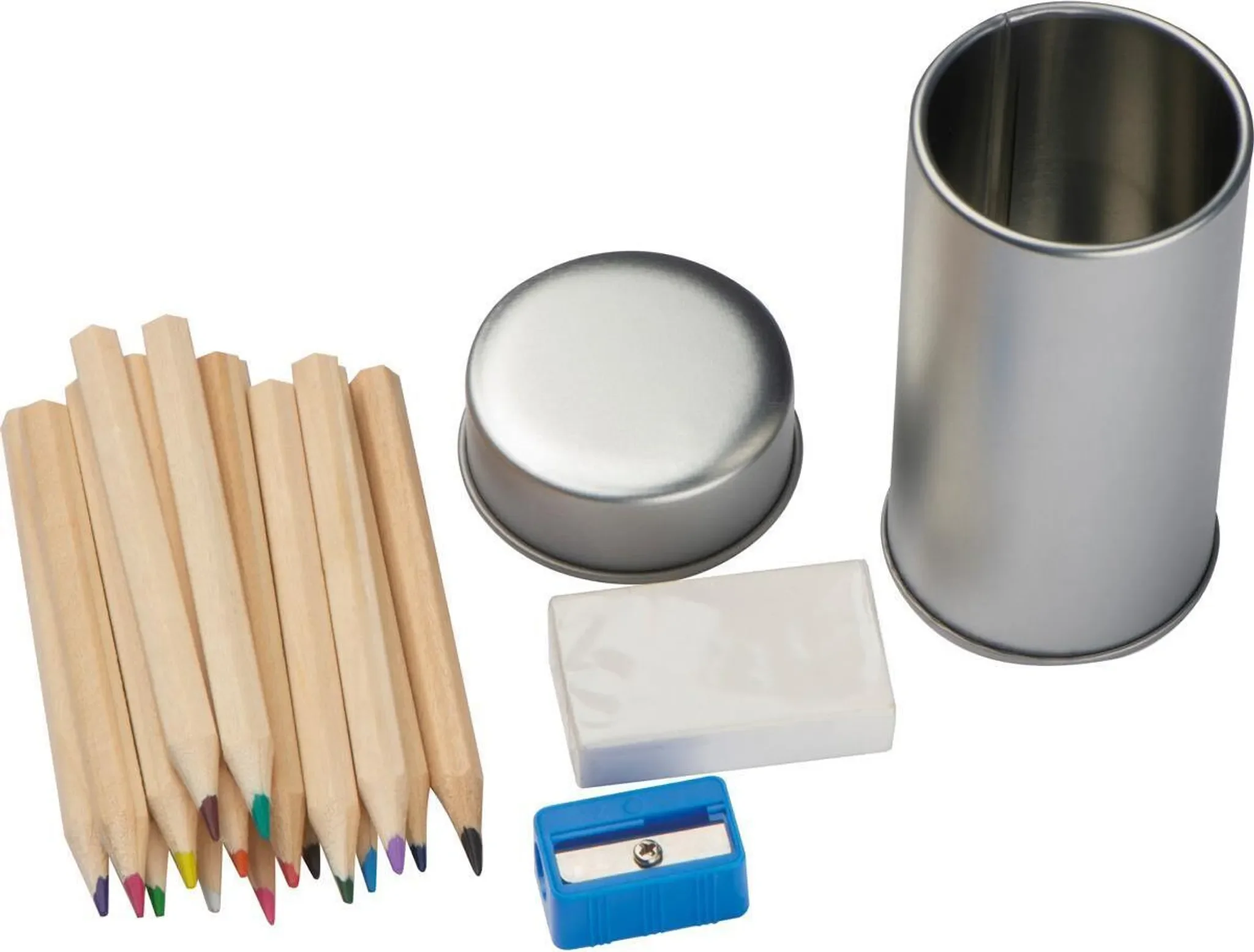 MACMA Malset mit 16 Buntstiften – Metallbox inkl. Radierer & Spitzer