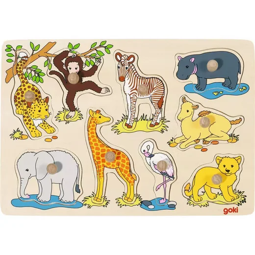 GOLLNEST & KIESEL Steckpuzzle Afrikanische Tierkinder