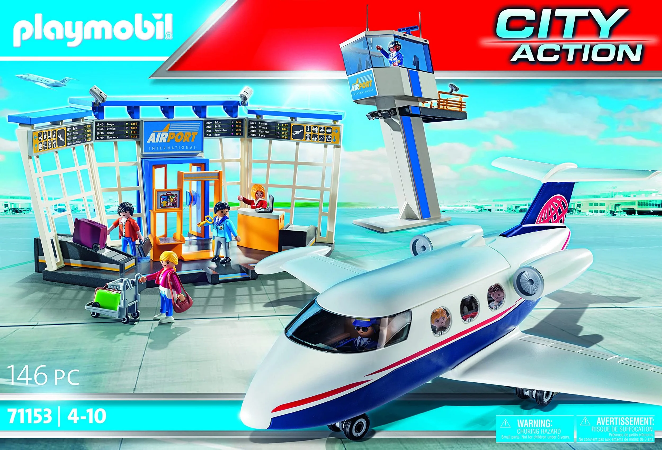 PLAYMOBIL City Action Flughafen mit Flugzeug und Tower Spielset