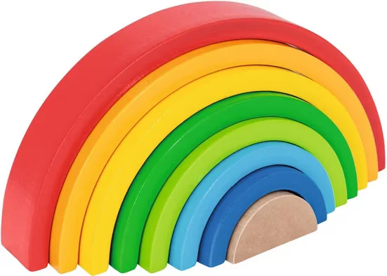 EICHHORN Stapelspielzeug Regenbogen aus Holz Motorik