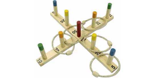 CARROMCO Wikinger Ringwurfspiel aus Holz für Garten und Outdoor
