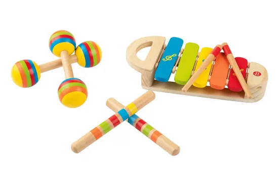 PLAYTIVE Musikset für Kinder aus Holz Percussion Instrumente
