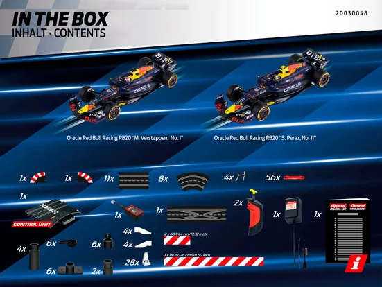 Carrera Digital 132 Rennbahn Red Bull Racing Race of Champions 7,3 m