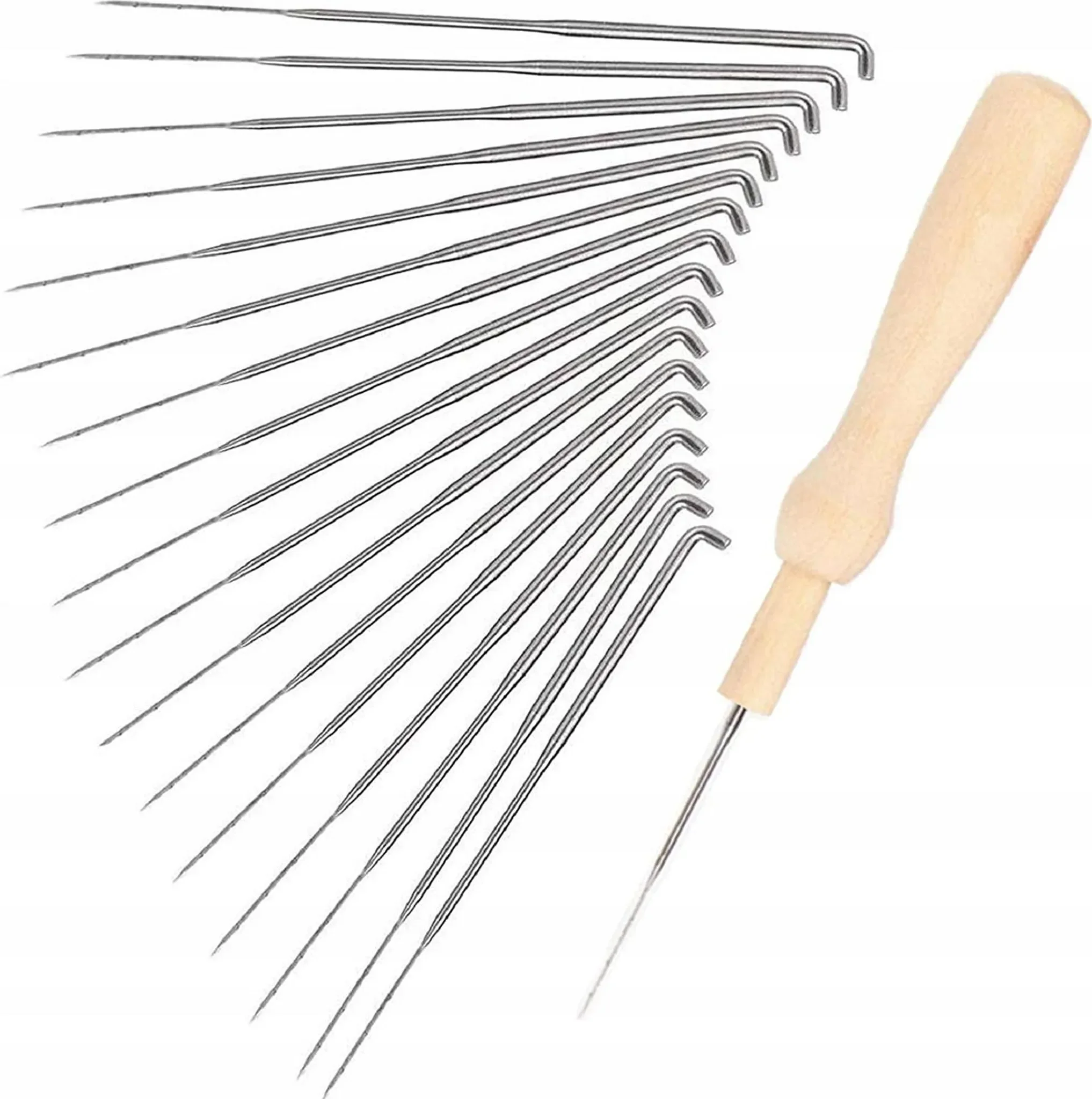 Craftec Filznadeln Set 32-tlg. – Trockenfilzen mit Holzgriff & Aufbewahrungsröhre