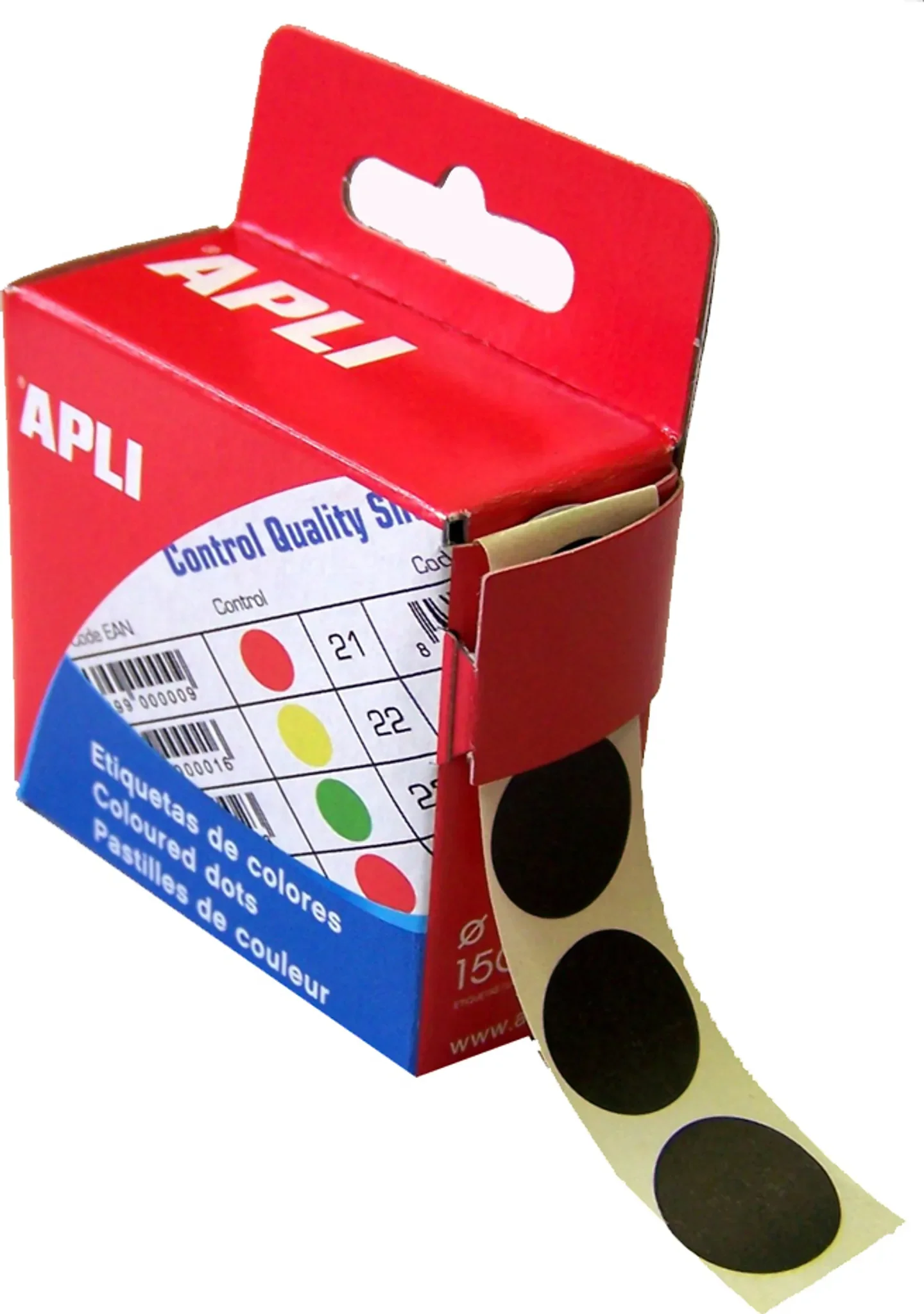 APLI Markierungspunkte – Ø 15 mm, rund, schwarz, 150 Stück