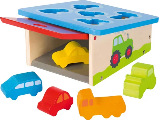 Goki Sortierbox Fahrzeuge Steckspiel Lernspielzeug Motorik