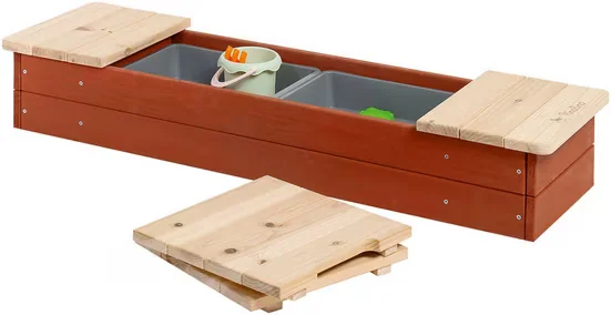 PINOLINO Sandkasten Hedda rot/natur für Garten und Kinder